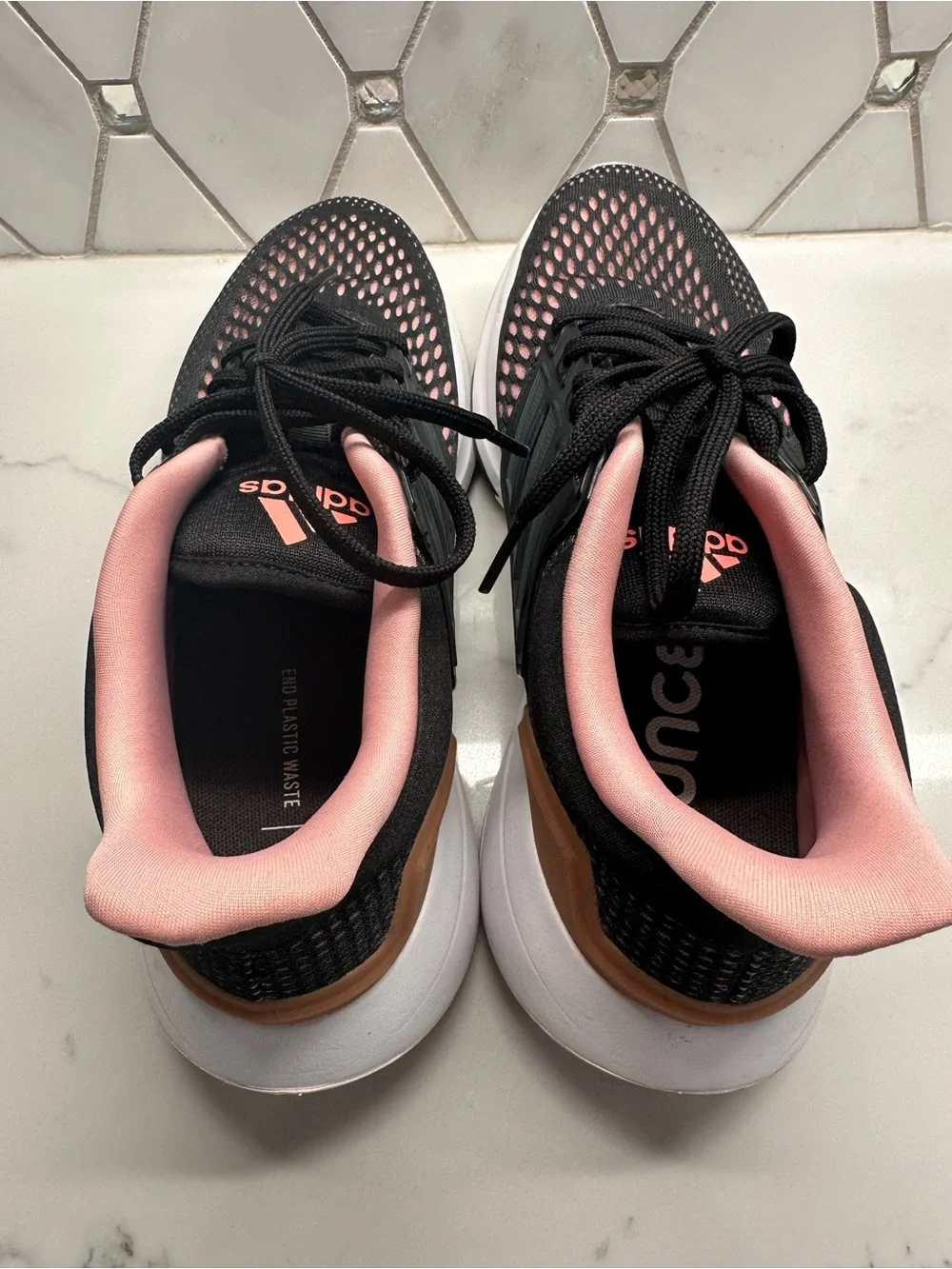 adidas Women's Black, Pink & Tan EQ21 Run Shoes